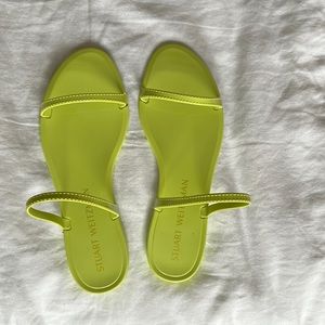 Stuart Weitzman sawyer “jelly” sandal in electric green sz 9